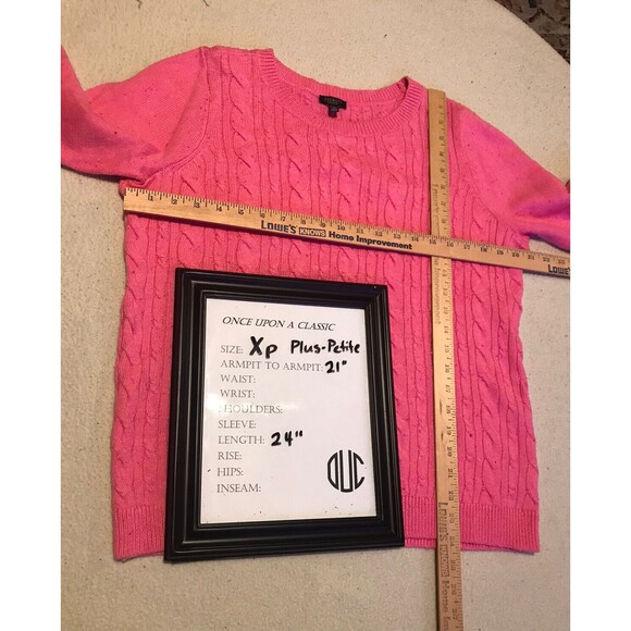 Talbots Sweater Womens XP Green Cable Knit Pullover Long Sleeve Cotton Blend G5 - Picture 9 of 9